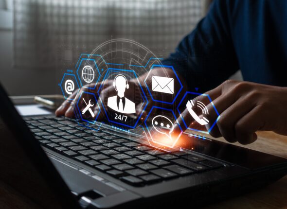 Technical,Support,Customer,Service,Business,With,Ai,Automated,Technology,Concept.